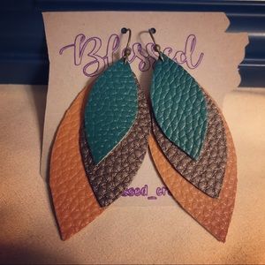 Faux leather earrings